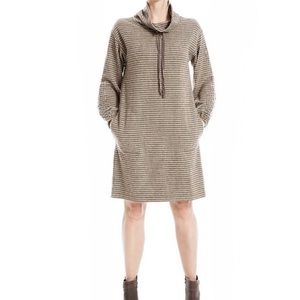 Max Studio Brown Double Knit Houndstooth Bubble Sleeve Dress - XS